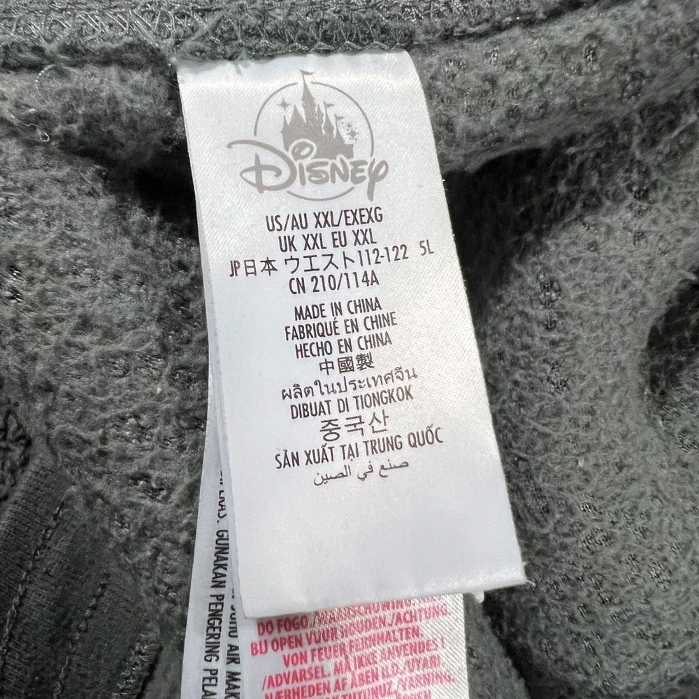 DISNEY Disneyland Resort Joggers Mens XXL Gray Sherpa Fleece Pants Cozy Fuzzy